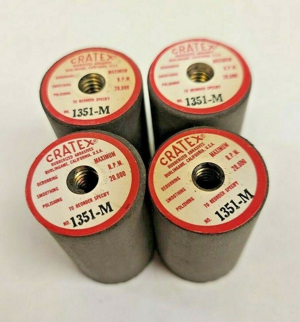 4 Cratex 7/8 x 1-1/2 1351-M Grinding Wheel Rubberized Abrasive Cylinders 20,000 Free Shipping