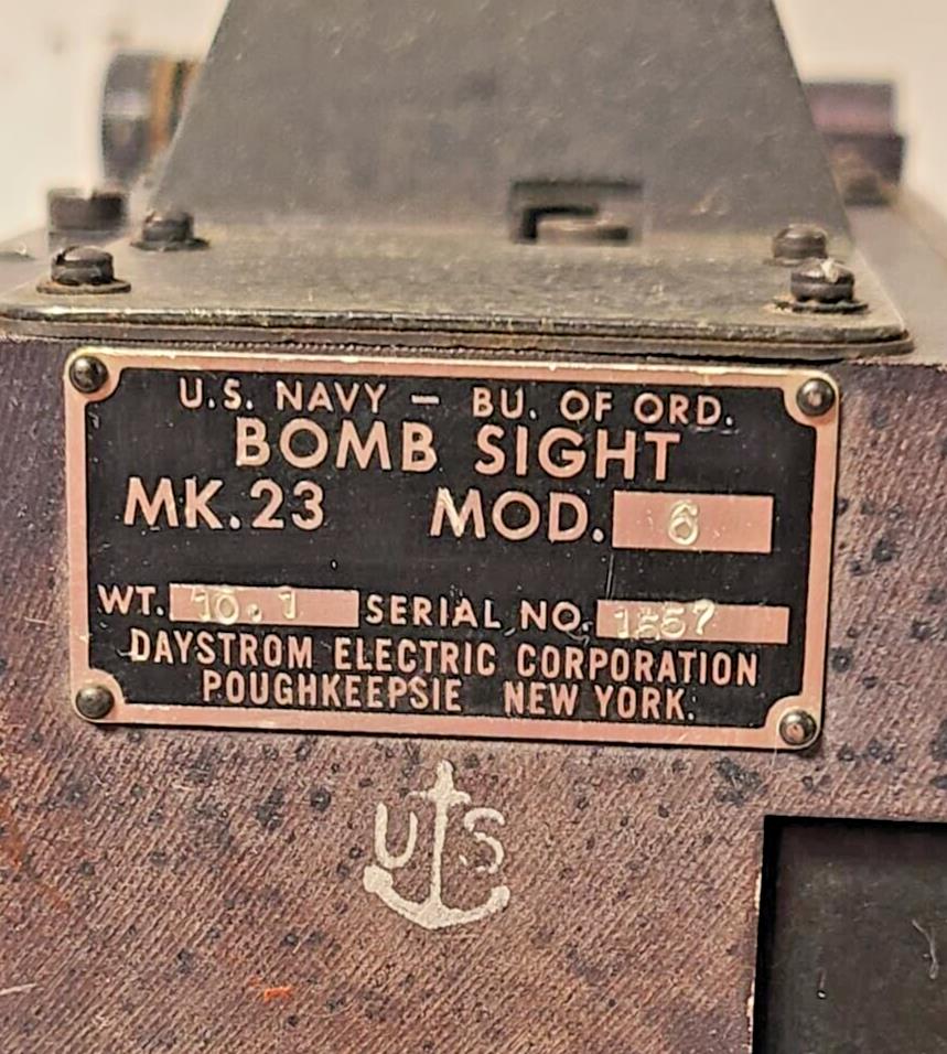 AIRCRAFT WWII WW1 WWI WW2 Norden Bomb Sight Mk 23 Mod 6 US Navy Bureau Ordinance