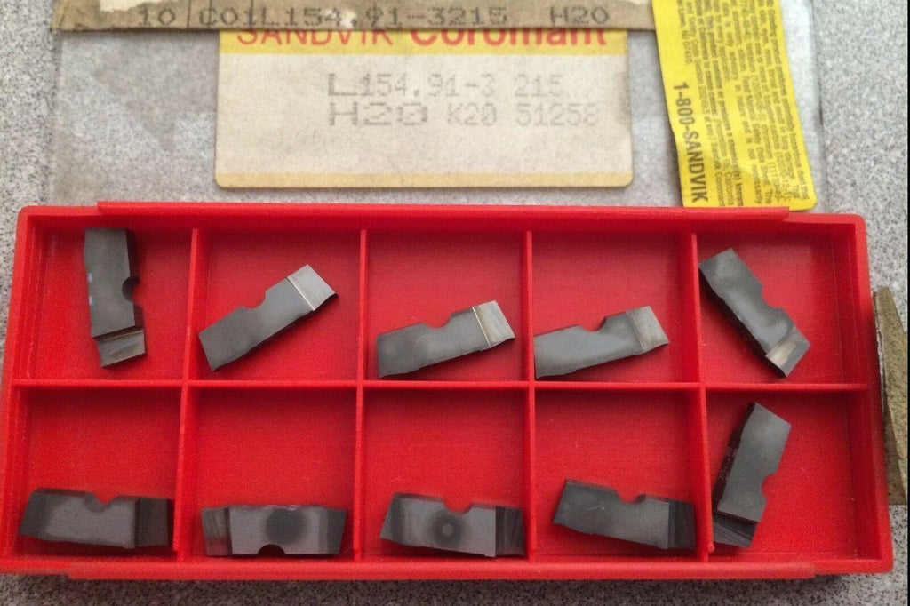 SANDVIK Coromant L154 91 3 215 H20 K20 Grooving Lathe Carbide Inserts 10 Pcs New