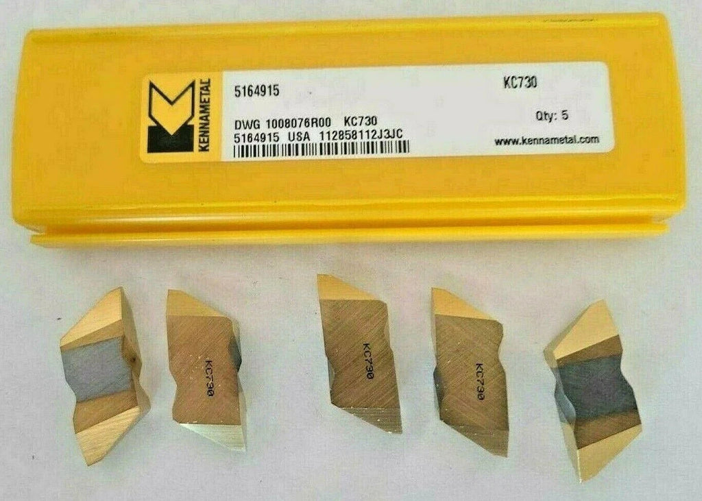 Kennametal 5 Pcs Carbide Grooving Inserts DWG KC 730 1008076R00 USA New