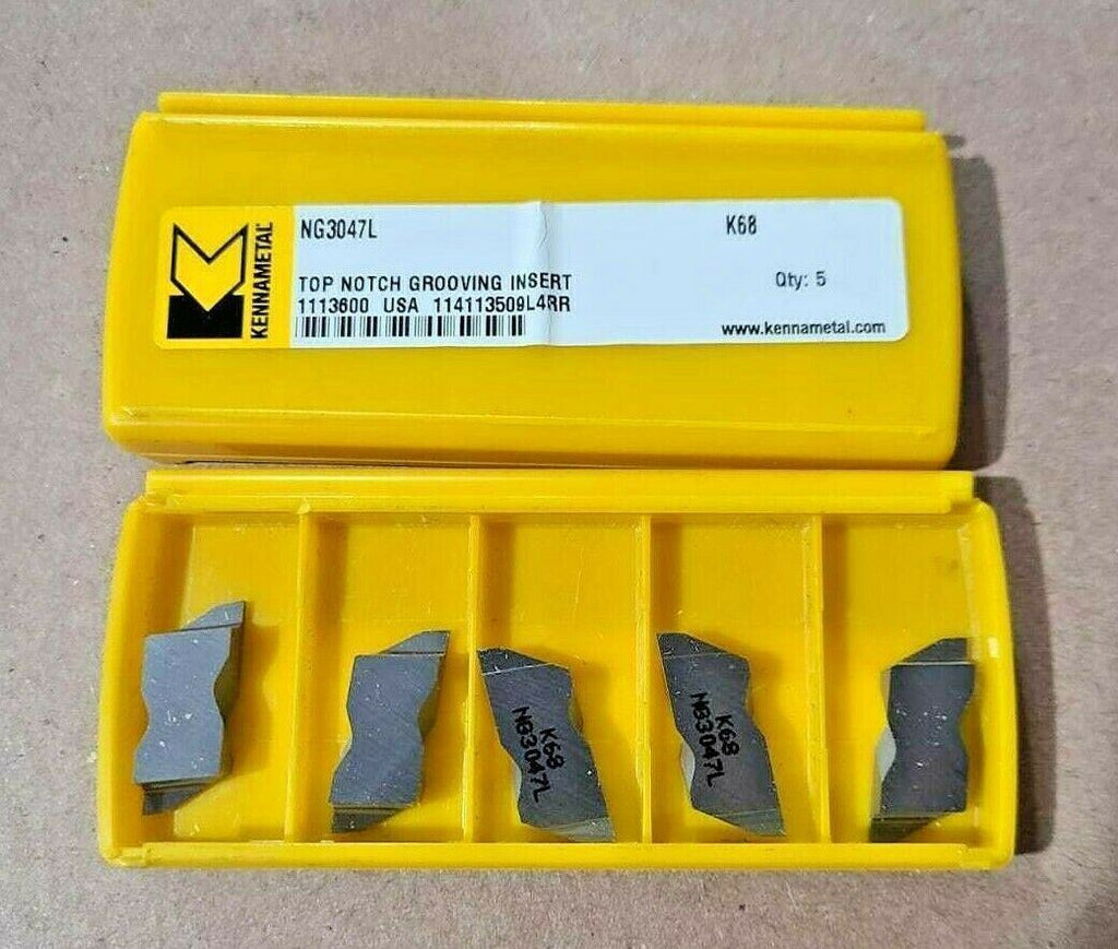 Kennametal 5 Pcs Carbide Top Notch Grooving Inserts NG 3047L K68 USA New
