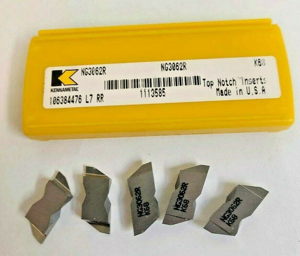 Kennametal 5 Pcs Carbide Top Notch Grooving Inserts NG 3062R K68 USA