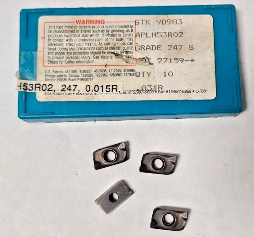 4 Ingersoll Cutting Tools APLH 53R02 S 247 APKT 160408R Lathe Carbide Inserts