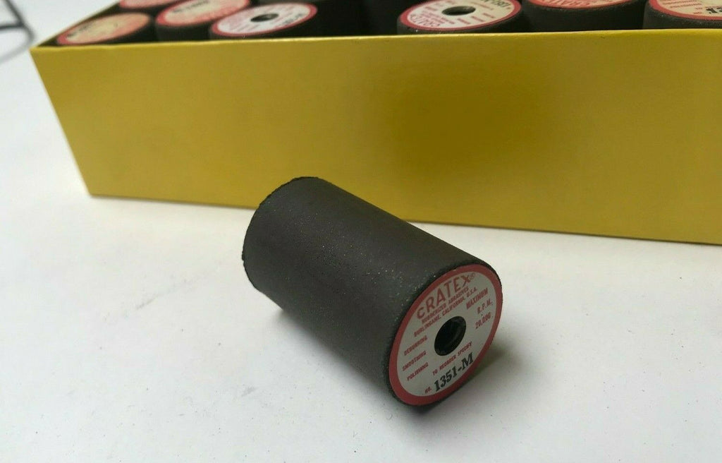 Lot 2 Cratex Medium Grade Silicon Carbide 1351-M 1.00 Dia 1-1/2 Length 1/4 Hole
