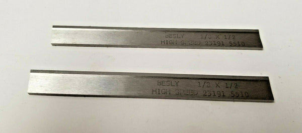 2 New 1/8 x 1/2 x 4.5" Square Lathe Tool Cutting HSS Blank Bit BESLY USA