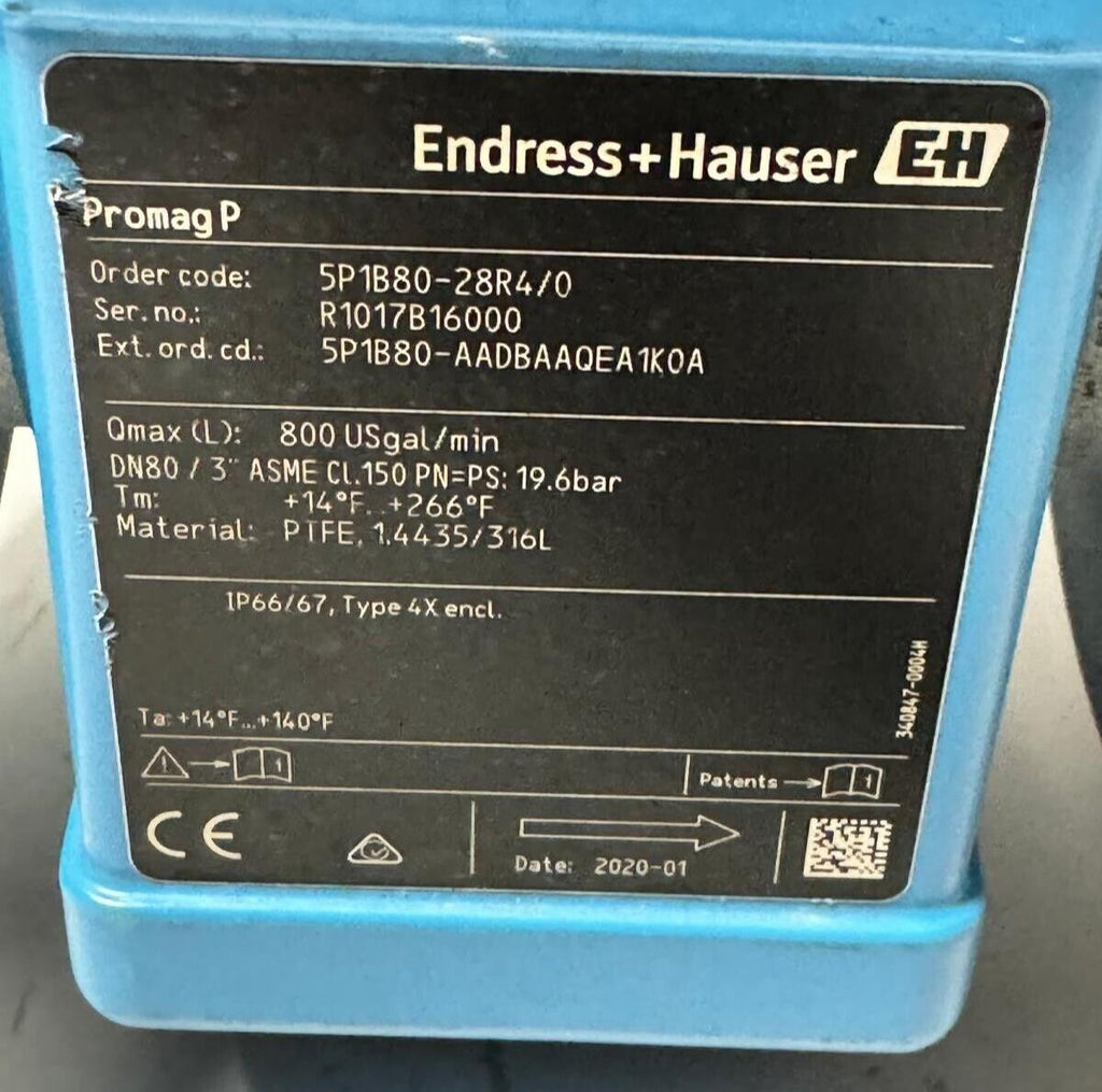 Endress+Hauser Promag P Electromagnetic Flowmeter Flow Measuring System