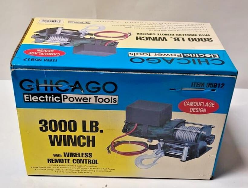 Chicago Electric 95912 3000 Lb Winch Wireless Remote Control