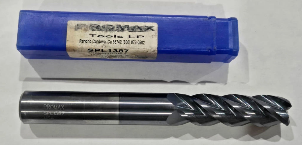 PROMAX Carbide Square End Mill 4FL 3/4" X 3/4" X 2-1/2" X 6" SPL1387 .100R