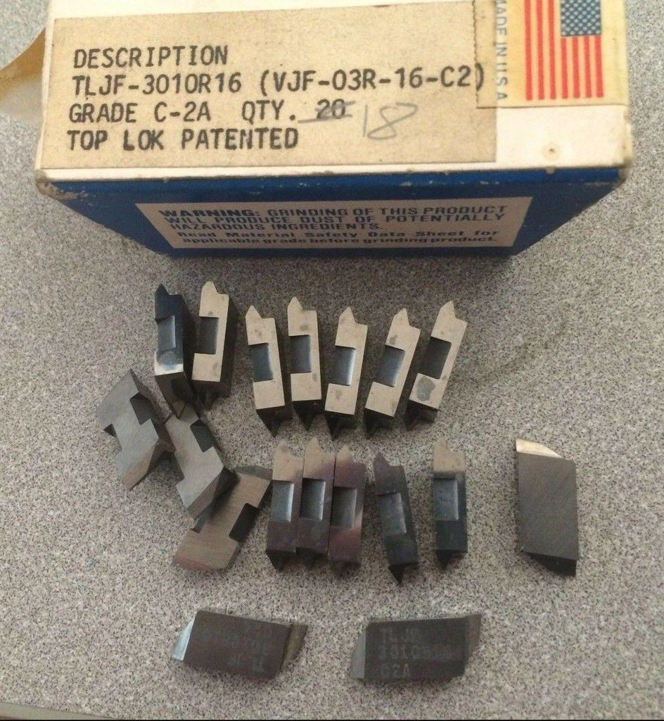 TGI USA Made TLJF 3010R16 Top Lok C-2A Lathe Grooving Carbide Inserts 18 Pcs New
