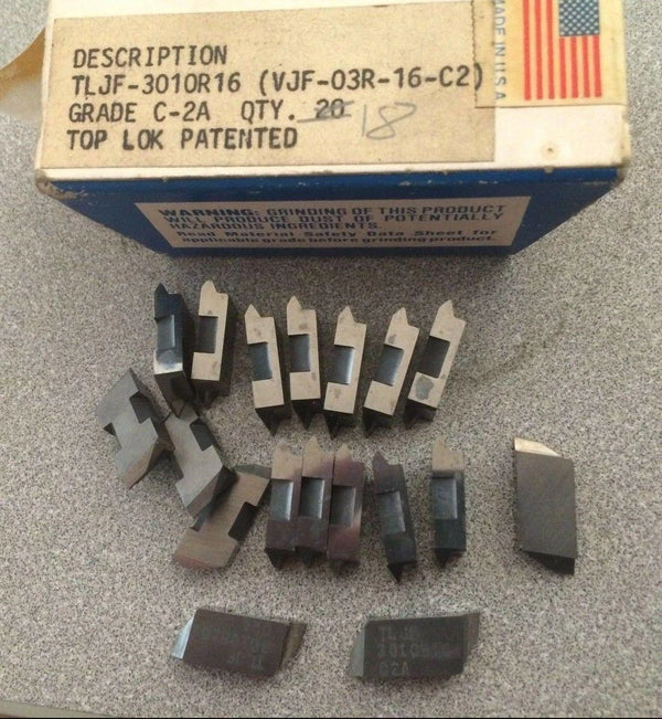 TGI USA Made TLJF 3010R16 Top Lok C-2A Lathe Grooving Carbide Inserts 18 Pcs New