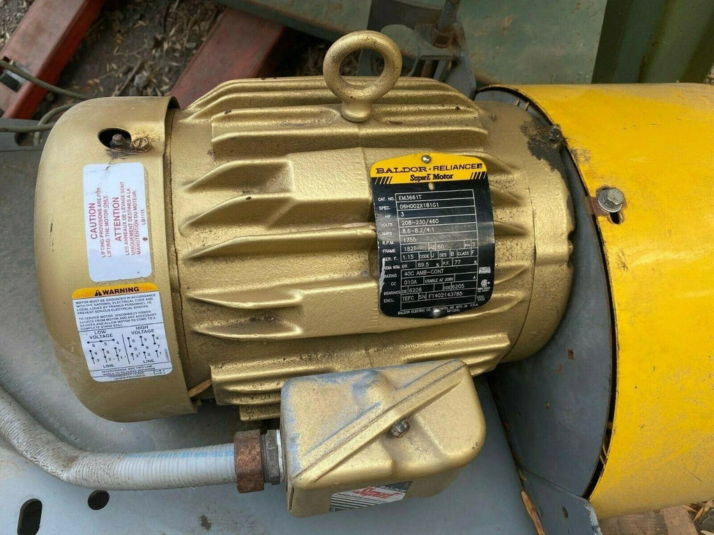 Baldor EM3661T Super E Motor 3 HP 1755RPM 208-230/460VAC Frame 182T
