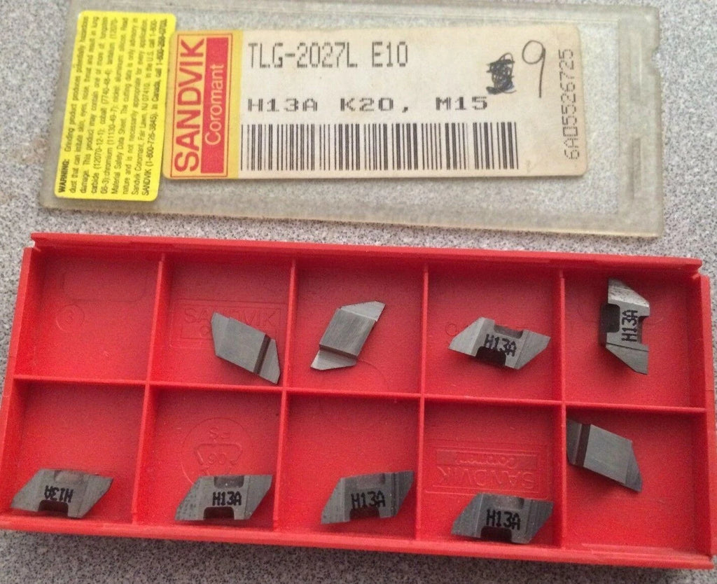 SANDVIK Coromant TLG 2027L E10 H13A K20 M15 Lathe Grooving Carbide Inserts 9Pcs