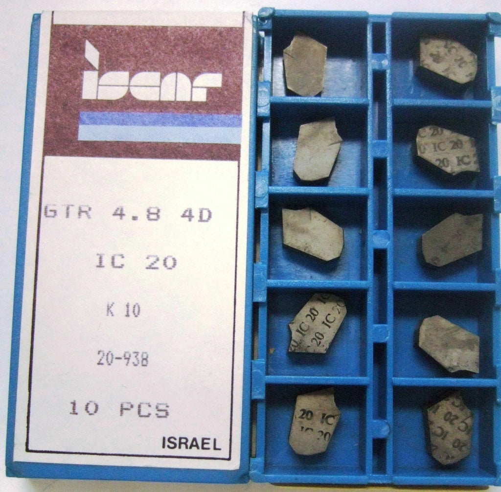 10 Pcs ISCAR Carbide Inserts GTR 4.8 4D IC 20 K10 Grooving Lathe Self Grip Cut
