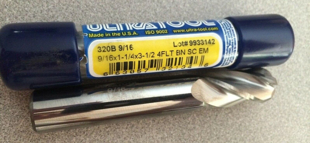 ULTRA Tool 320B 9/16" x 1-1/4" x 3-1/2" Ball Nose 4 Flute Solid Carbide End Mill