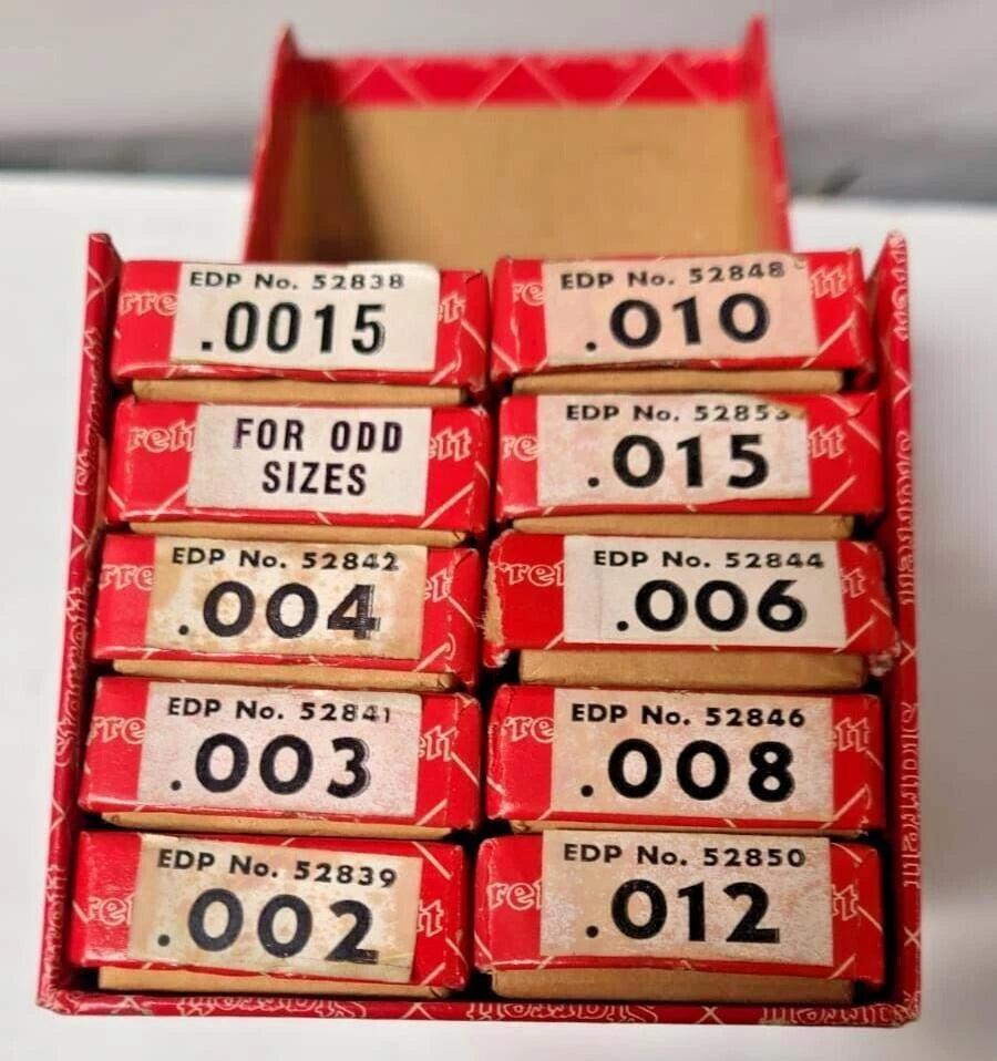 10 Pcs Starrett Feeler Gage Stock .010 .015 .006 .008 .012 .0015 .004 .003 .002