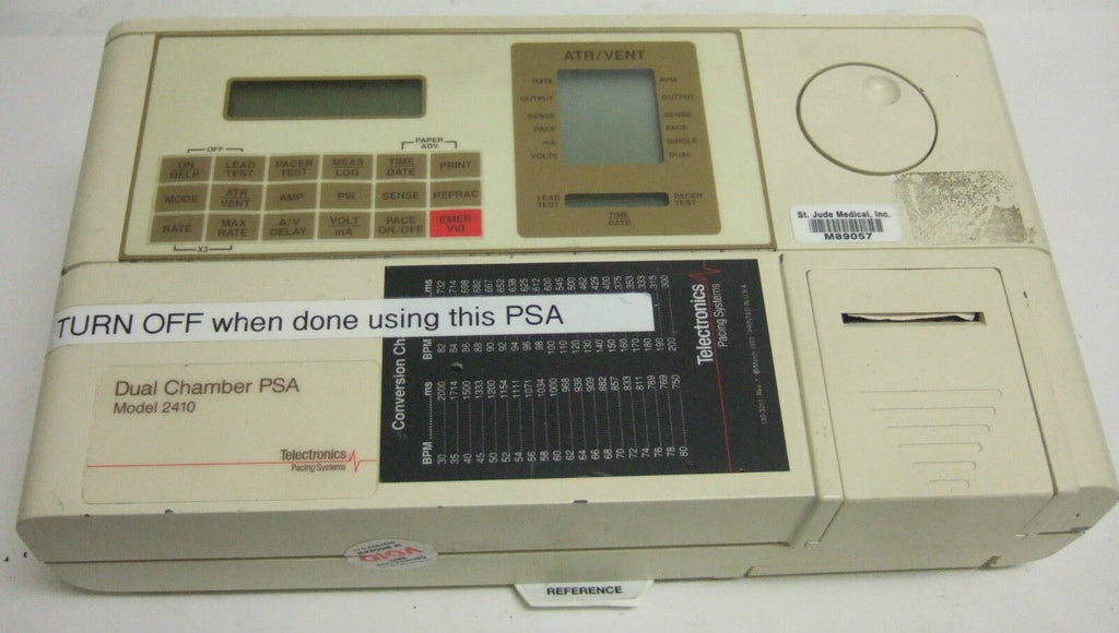 Telectronics Dual Chamber PSA 2410 Pacing System Analyzer