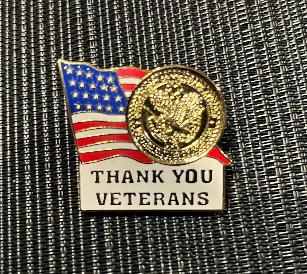 THANK YOU VETERANS Pin Badge Lapel Collection Rare New USA Flag Xmas Gift
