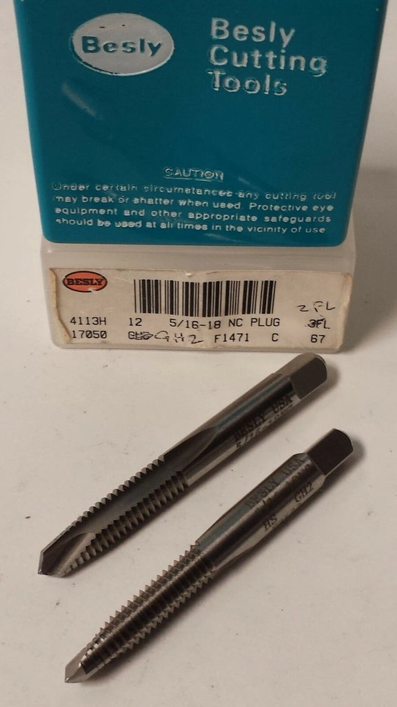 Lot of 2 Besly Tap 5/16-18NC HS GH2 Plug 2 FLUTE Brand New Made in The USA