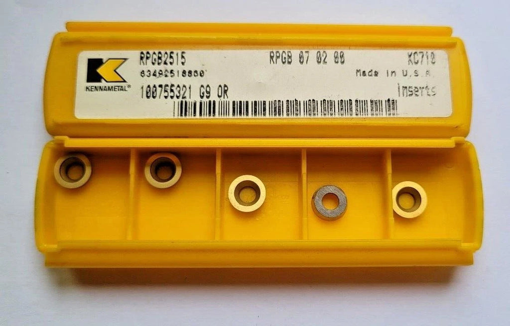 5 Pcs KENNAMETAL RPGB2515 KC710 Carbide Inserts RPGB 07 02 00