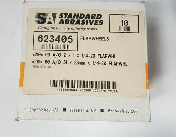 Standard Abrasives 623405 Flap Wheels 2 x 1 x 1/4 - 20 Ez Wheel 10 Pcs New 210
