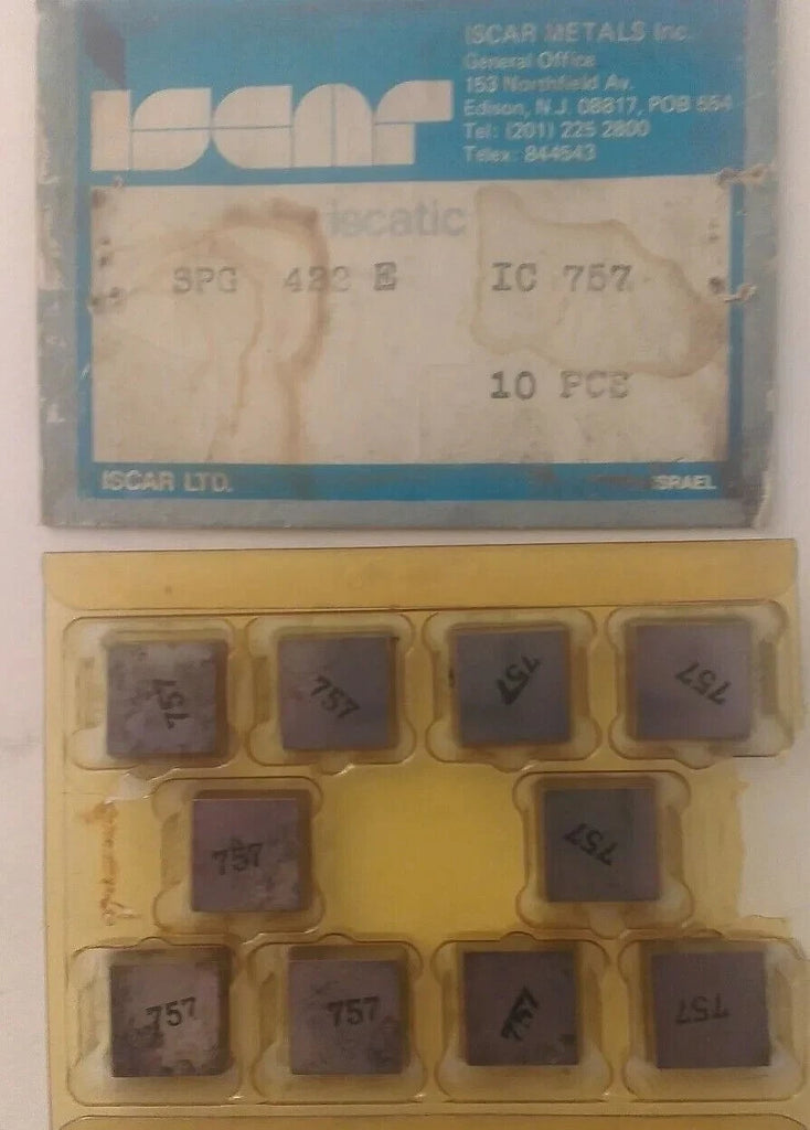 10 Pcs Iscar Iscatic SPG 422 E IC 757 Carbide Inserts Lathe Mill Turning New