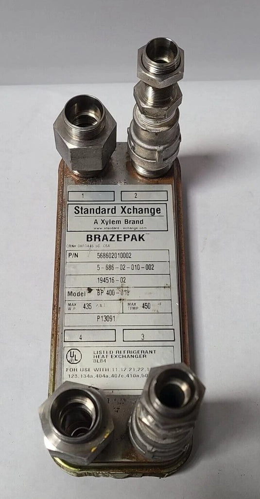STANDARD XCHANGE 568602010002 HEAT EXCHANGER BP 400-010 Brazepak 435 PSI 450 F