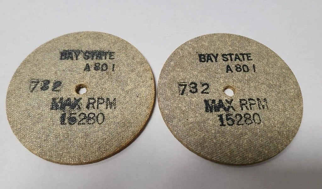 Lot of 2 Abrasive Cut Off Wheel 3 x 1/8 x 1/4 15280 RPM Bay State A801 732