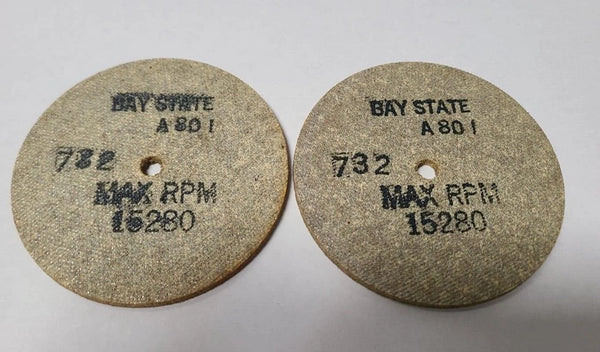 Lot of 2 Abrasive Cut Off Wheel 3 x 1/8 x 1/4 15280 RPM Bay State A801 732