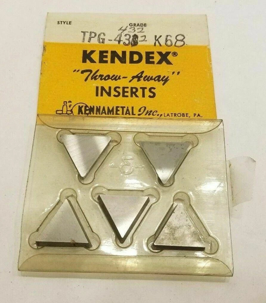KENNAMETAL KENDEX TPG 432 K68 Lathe Carbide Indexable Inserts 5 Pcs