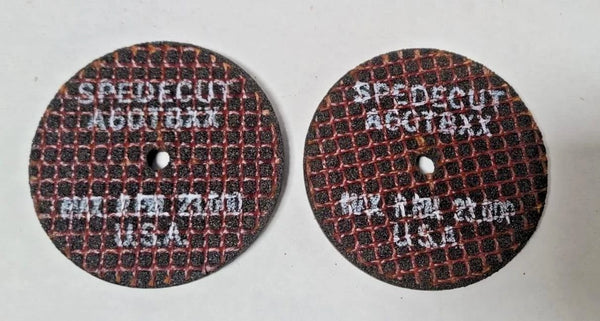 Lot of 2 SPEDECUT A60 TBXX ABRASIVE CUTOFF WHEEL 23000 RPM 3 x 1/4 x 1/4 USA