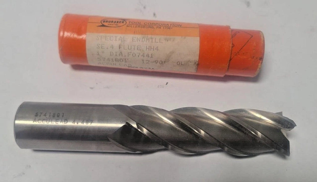 BRUBAKER Tool USA 4 Flutes HSS High Speed Steel Special End Mill 1" Dia