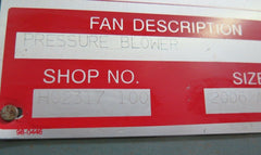 NYB NEW YORK BLOWER Pressure Blower Fan 7.5HP Size 2006 ALUM