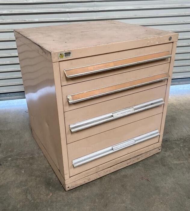 Stanley Vidmar 4 Drawers Cabinet Tool Box Storage Heavy Duty 30 x 27-1/2 x 33