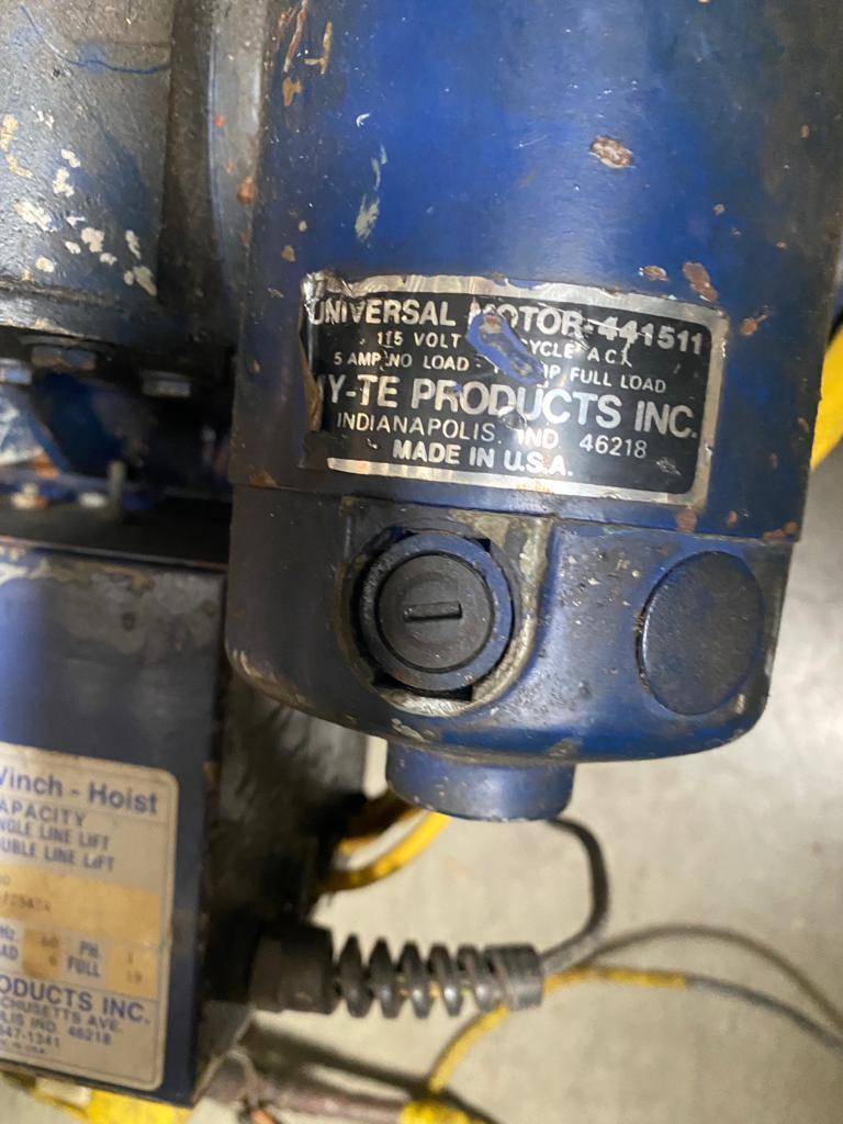 My-Te Model 800 Hoist Winch 1000Lb Single 2000LB Double Line Lift