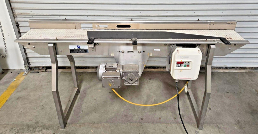 Stainless Steel Belt Conveyor 8" x 6 Feet Kleen Line Kleenline With SP500 Drive