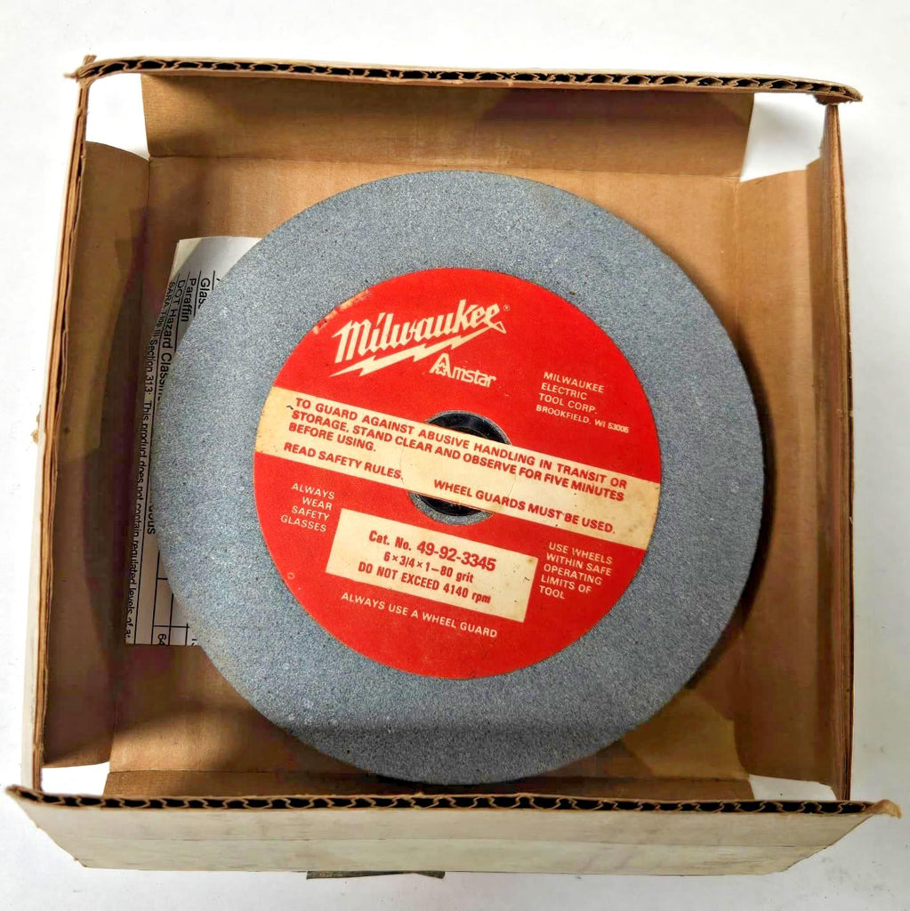 Milwaukee Aluminum Oxide Grinding Wheel 49-92-3345 80 Grit 6”x3/4”x1” Hole