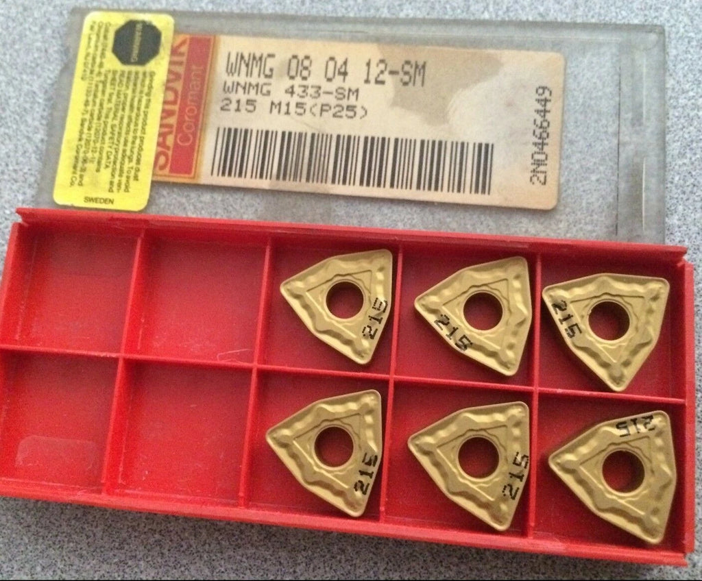 SANDVIK Coromant WNMG 433-SM 215 M15 08 04 12-SM Lathe Carbide 6 Inserts Gold