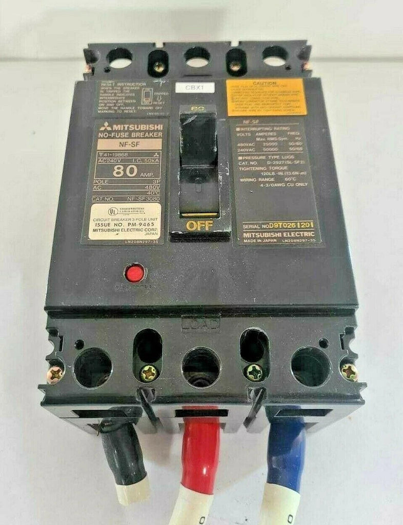 Mitsubishi Electric No-Fuse Breaker NF-SF Circuit 80 Amp NF-SF3080 3 Pole 480V