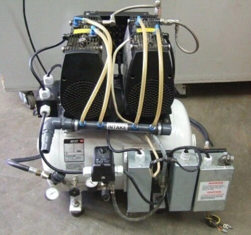 JUN-AIR CustomAir Model CA-823-D Dental Air Compressor Dual Head OF302 Oil Free
