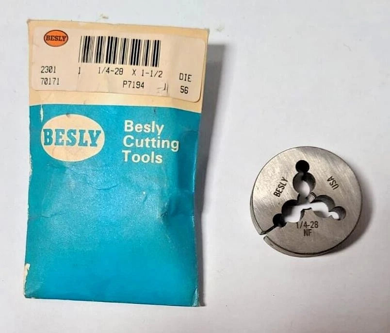 Besly Cutting Tools 1/4 28NF 1-1/2 Die Machine Thread Threading P7194 HS USA