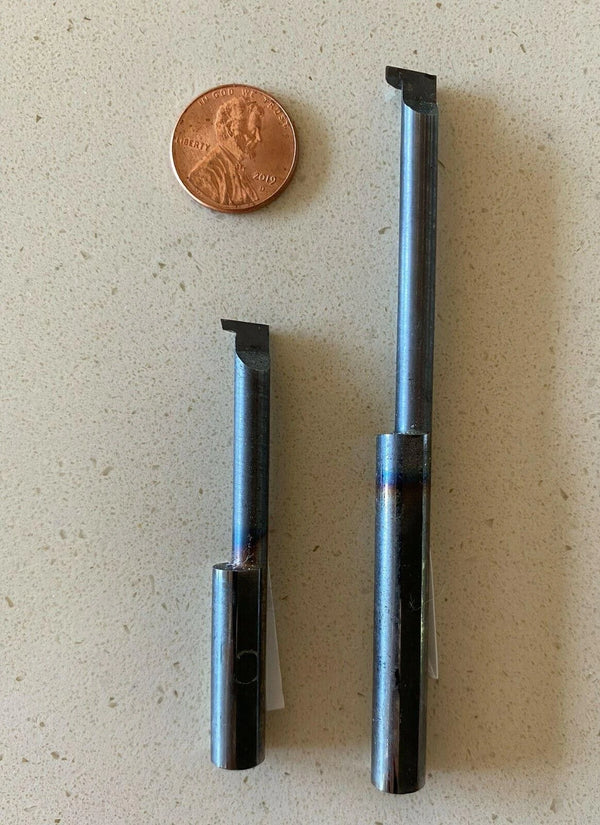Lot of 2 Solid Carbide Boring Bars 5/16" Shank 2-1/2" & 4.0" Long Lathe Mill