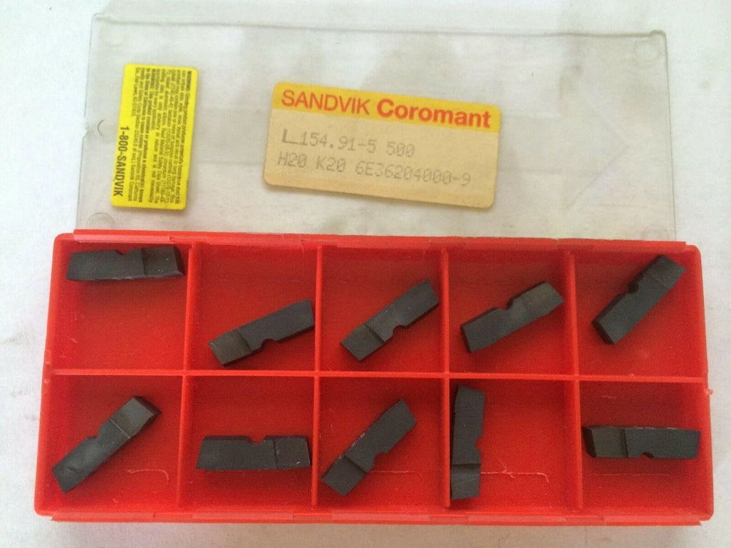 10 Pcs SANDVIK Coromant L154.91 5 500 H20 K20 Grooving Lathe Carbide Inserts New