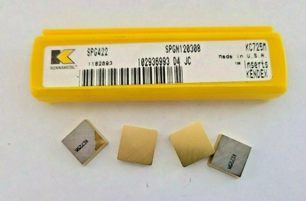 4 Pcs Kennametal SPG 422 SPGN 120308 KC725M KENDEX MILL Carbide Inserts New