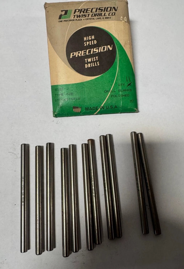 Precision Twist Drill HSS Blank J 62B 19210 USA Polished 11 Pcs New