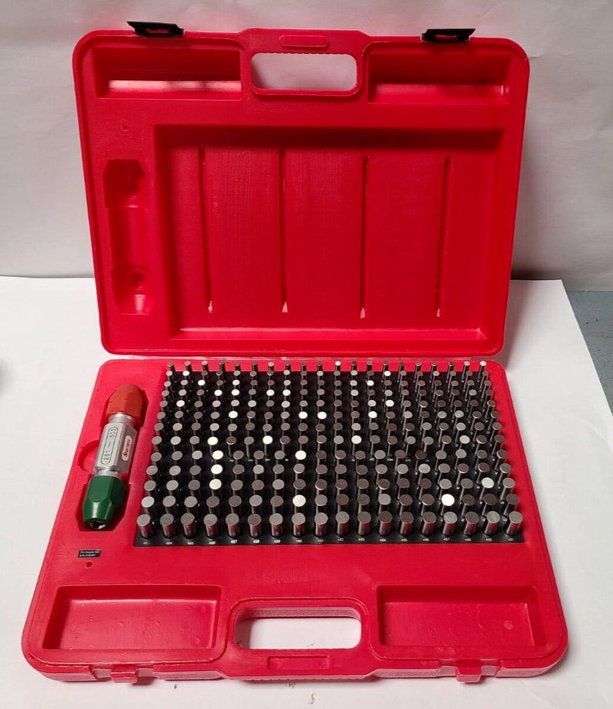 Starrett Precision Pin Gage Set 250 Pcs 0.251" to 0.500" GO NOGO Gauge Holder