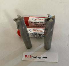 Lot of 2 Brand New HTC Solid Carbide End Mill 1/2