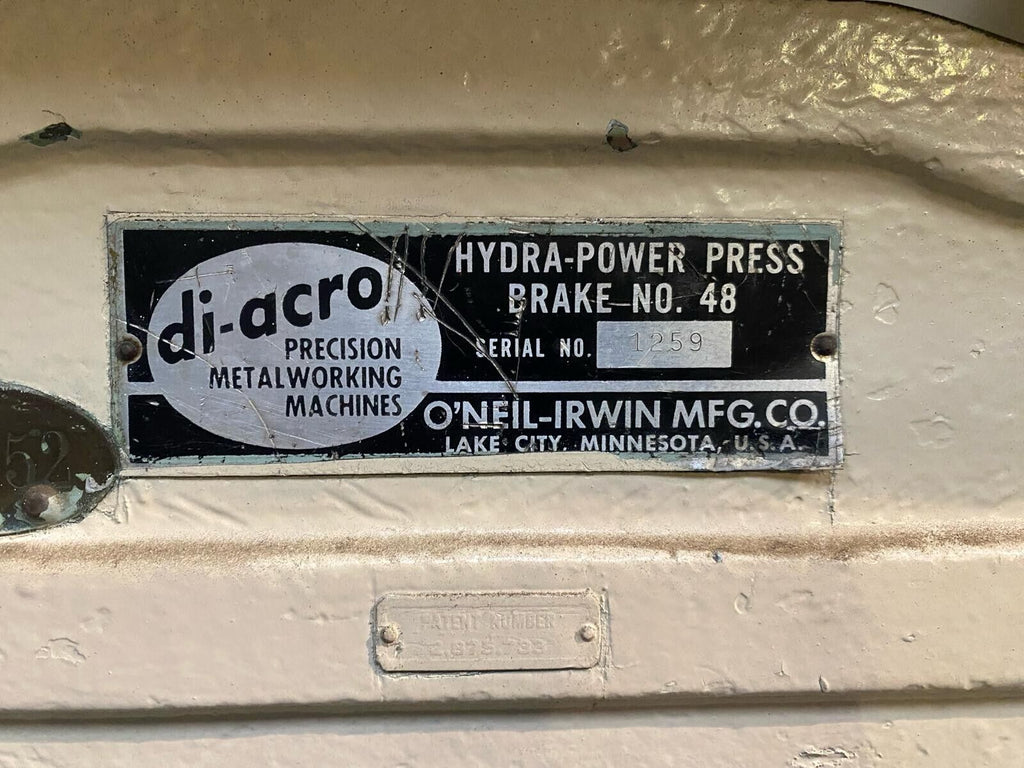 Di-Acro Hydra-Power Press Brake 48
