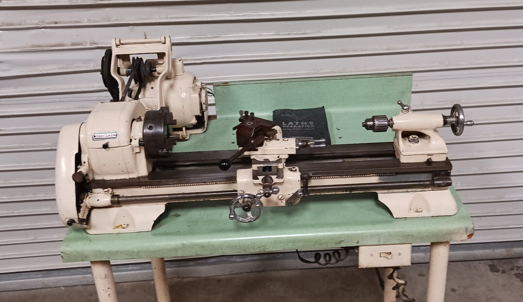 6 x 18 CRAFTSMAN ATLAS Bench Lathe with Threading Tooling 110 Volt Nice