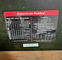 American Rotary Phase Converter 7.5 HP 1 to 3 Three Phase Power Converter