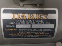 Darex Drill Bit Grinder Sharpener, 1/3 HP, 3450 RPM, 115 V